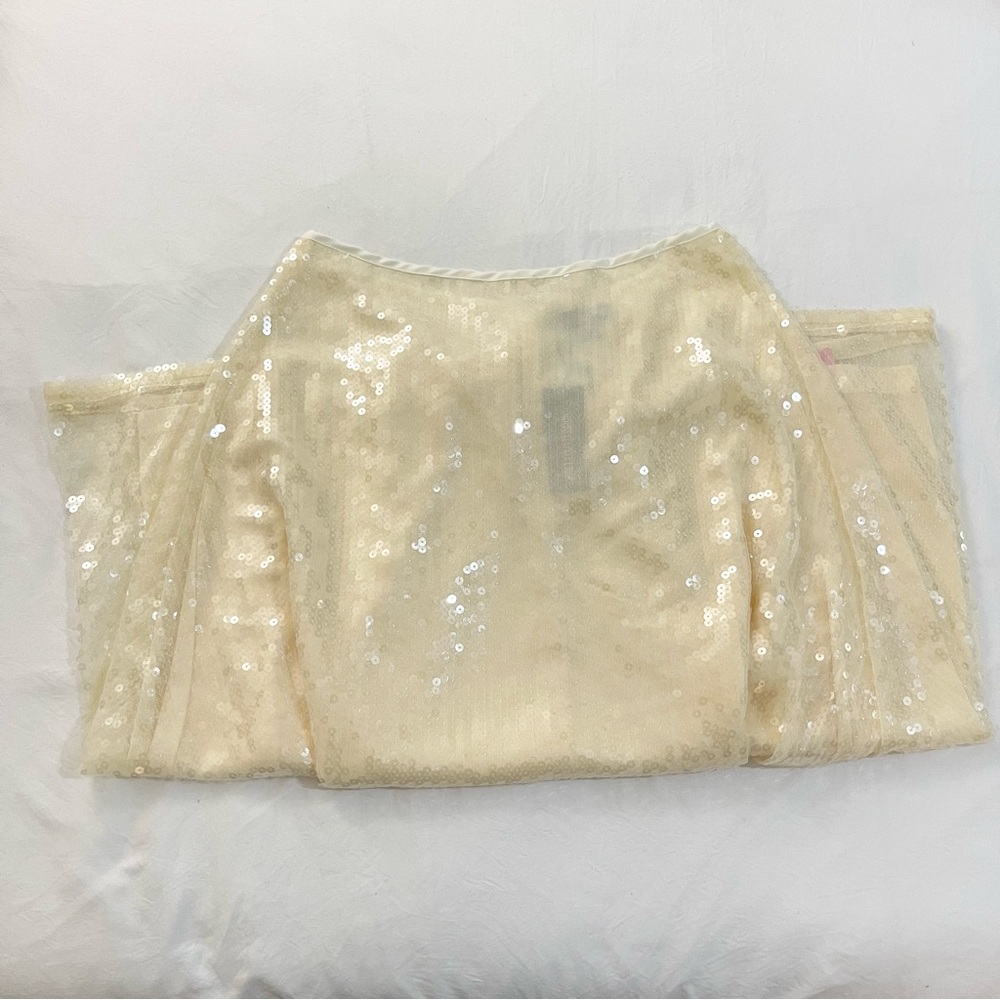 NWT pretty little thing sequin low rise butter yellow skirt